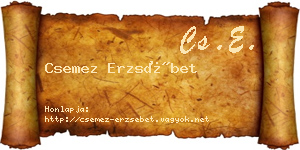 Csemez Erzsébet névjegykártya