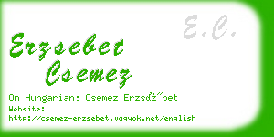 erzsebet csemez business card